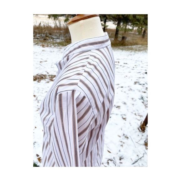 Y2K Maternity Shirt Business Casual Stripes Button - Picture 2 of 10